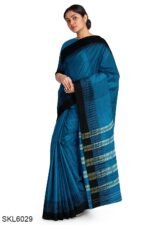 NARAYAN PETH PLAIN MASRISE COTTON SAREE WITH PATTI PALLU