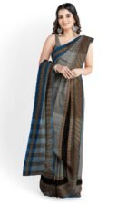 NARAYAN PETH PLAIN COTTON SAREE WITH PATTI PALLU