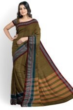 NARAYAN PETH PLAIN COTTON SAREE WITH PATTI PALLU