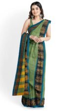 NARAYAN PETH PLAIN COTTON SAREE WITH PATTI PALLU