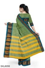 NARAYAN PETH PLAIN COTTON SAREE WITH PATTI PALLU