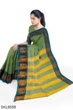 NARAYAN PETH PLAIN COTTON SAREE WITH PATTI PALLU