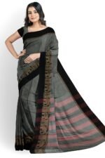 NARAYAN PETH PLAIN COTTON SAREE WITH PATTI PALLU