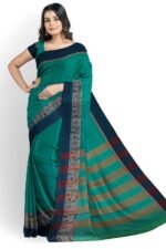 NARAYAN PETH PLAIN COTTON SAREE WITH PATTI PALLU