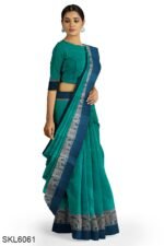 NARAYAN PETH PLAIN COTTON SAREE WITH PATTI PALLU