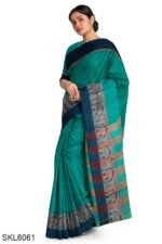 NARAYAN PETH PLAIN COTTON SAREE WITH PATTI PALLU