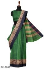 NARAYAN PETH PLAIN COTTON SAREE WITH PATTI PALLU