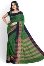 NARAYAN PETH PLAIN COTTON SAREE WITH PATTI PALLU