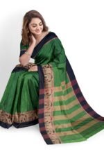 NARAYAN PETH PLAIN COTTON SAREE WITH PATTI PALLU