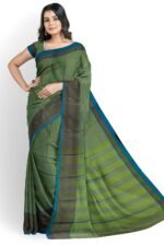 NARAYAN PETH PLAIN COTTON SAREE WITH PATTI PALLU