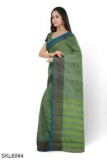 NARAYAN PETH PLAIN COTTON SAREE WITH PATTI PALLU