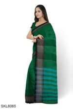 NARAYAN PETH PLAIN COTTON SAREE WITH PATTI PALLU