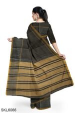 NARAYAN PETH PLAIN COTTON SAREE WITH PATTI PALLU