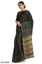 NARAYAN PETH PLAIN COTTON SAREE WITH PATTI PALLU