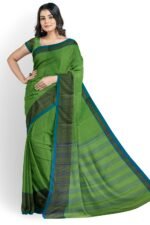 NARAYAN PETH PLAIN COTTON SAREE WITH PATTI PALLU