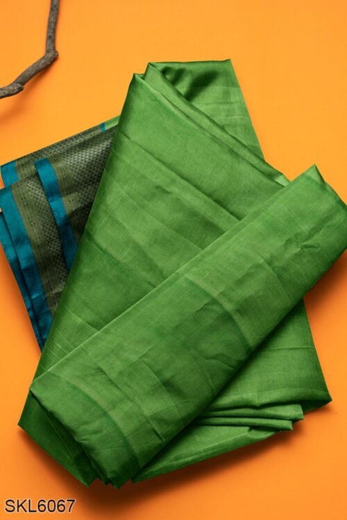 NARAYAN PETH PLAIN COTTON SAREE WITH PATTI PALLU