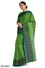 NARAYAN PETH PLAIN COTTON SAREE WITH PATTI PALLU