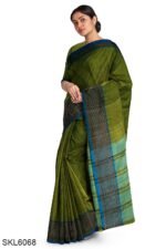 NARAYAN PETH PLAIN COTTON SAREE WITH PATTI PALLU