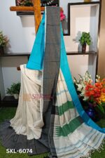 NARAYAN PETH PLAIN COTTON SAREE WITH PATTI PALLU