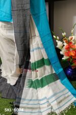 NARAYAN PETH PLAIN COTTON SAREE WITH PATTI PALLU