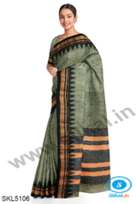 ILKAL EMBOZ SAREE WITH TEMPLE BORDER