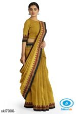 BANAHATTI COTTON SAREE WITH TRADITIONAL BORDER