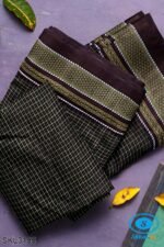 ILKAL HANDLOOM SILK BY COTTON SMALL CHECKS CHIKKI PARAS SAREES