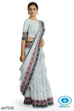 BANAHATTI COTTON SAREE WITH TRADITIONAL BORDER