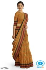 BANAHATTI COTTON SAREE WITH TRADITIONAL BORDER