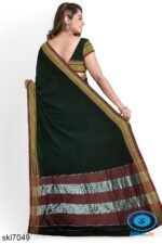 ILKAL COTTON PLAIN SAREE WITH CHIKKI PARAS BORDER