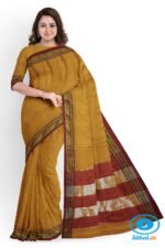 ILKAL COTTON PLAIN SAREE WITH CHIKKI PARAS BORDER