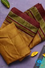 ILKAL COTTON PLAIN SAREE WITH CHIKKI PARAS BORDER