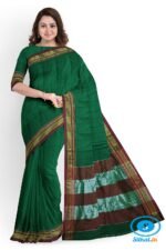 ILKAL COTTON PLAIN SAREE WITH CHIKKI PARAS BORDER