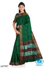 ILKAL COTTON PLAIN SAREE WITH CHIKKI PARAS BORDER