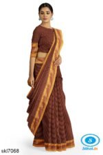 ILKAL COTTON RAGAWALI SAREE WITH CHIKKI PARAS BORDER