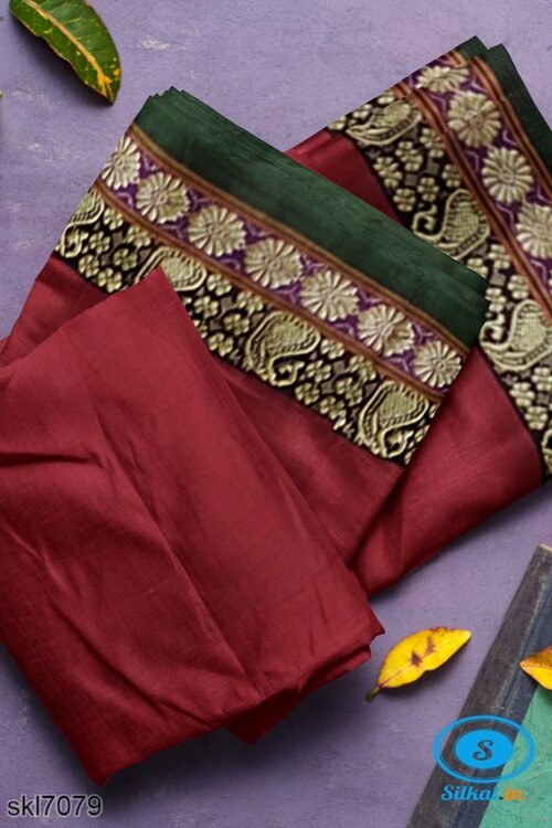 ILKAL COTTON PLAIN SAREE