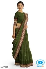 BANAHATTI COTTON SAREE WITH TRADITIONAL BORDER