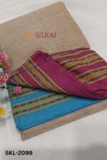 PATTEDA ANCHU PURE COTTON HANDWOVEN SAREE WITH GAADI DADI BORDER