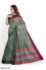 PATTEDA ANCHU PURE COTTON HANDWOVEN SAREE WITH GAADI DADI BORDER