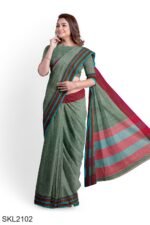 PATTEDA ANCHU PURE COTTON HANDWOVEN SAREE WITH GAADI DADI BORDER