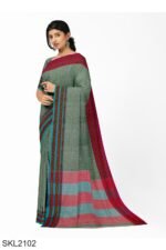 PATTEDA ANCHU PURE COTTON HANDWOVEN SAREE WITH GAADI DADI BORDER