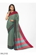 PATTEDA ANCHU PURE COTTON HANDWOVEN SAREE WITH GAADI DADI BORDER