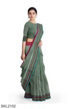 PATTEDA ANCHU PURE COTTON HANDWOVEN SAREE WITH GAADI DADI BORDER