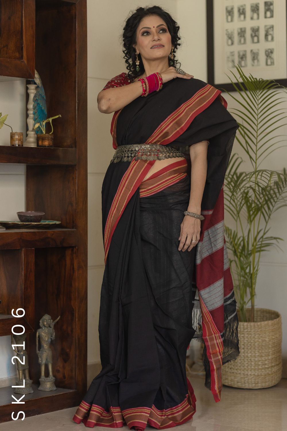 PATTEDA ANCHU PURE COTTON HANDWOVEN SAREE WITH CHICCKI PARAS BORDER
