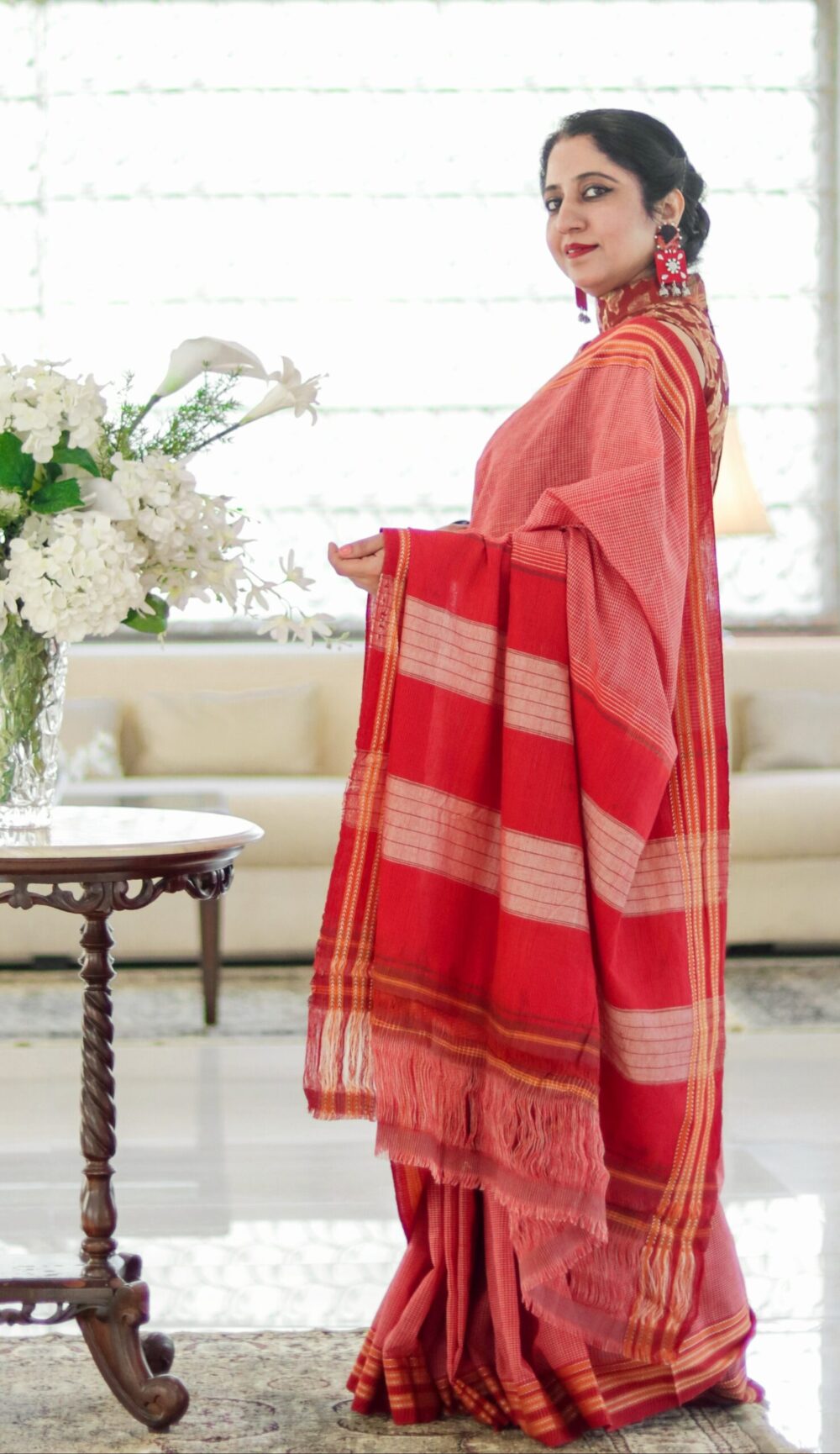 Patteda Anchu pure Cotton with Ghoomi BoarderSarees