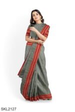 Patteda Anchu Pure Cotton With Gaadi Dhadi Border Saree