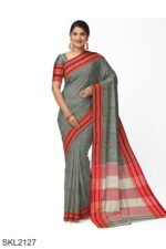 Patteda Anchu Pure Cotton With Gaadi Dhadi Border Saree