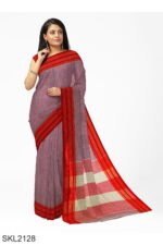 Patteda Anchu Pure Cotton With Gaadi Dhadi Border Saree