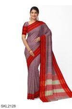 Patteda Anchu Pure Cotton With Gaadi Dhadi Border Saree