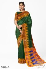 Ilkal Temple Borde Plain Saree